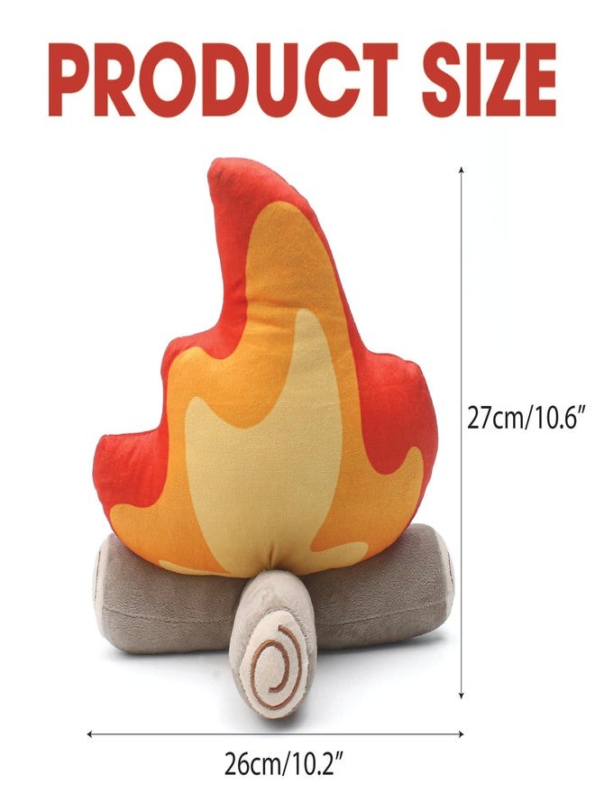 Marsrut Campfire Pillow, Fire Plush Throw Funny Camping Themed Stuffed Soft Pillow, Fake Firewood Cuddly Floor Bonfire Log Flame Felt Simulation Set for Department Home Room Decoration Birthday Xmas Gift, 10" - Image 2